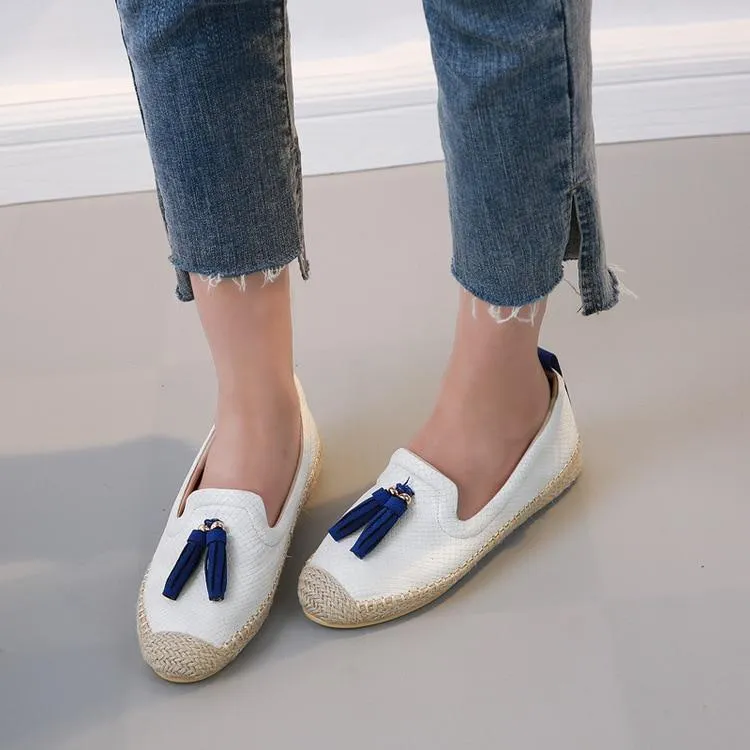 Flat Fisherman Shoes Woman Casual Women Pearl tassel Rhinestone platform Shoes