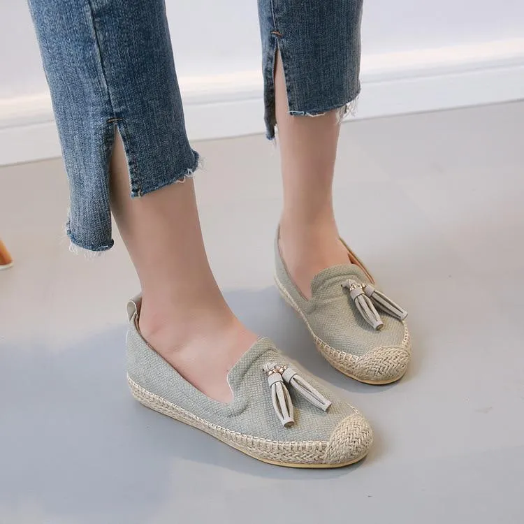 Flat Fisherman Shoes Woman Casual Women Pearl tassel Rhinestone platform Shoes