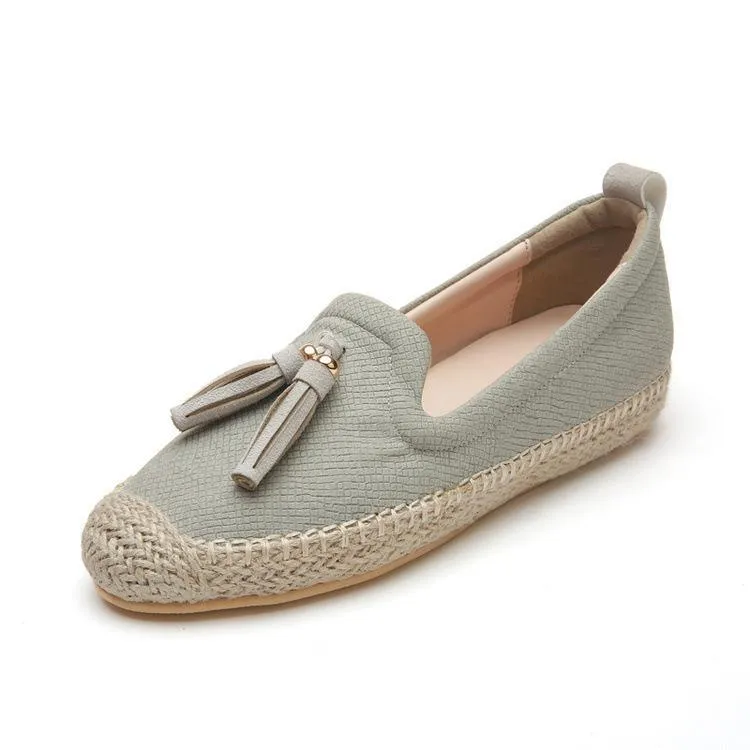 Flat Fisherman Shoes Woman Casual Women Pearl tassel Rhinestone platform Shoes