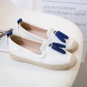Flat Fisherman Shoes Woman Casual Women Pearl tassel Rhinestone platform Shoes