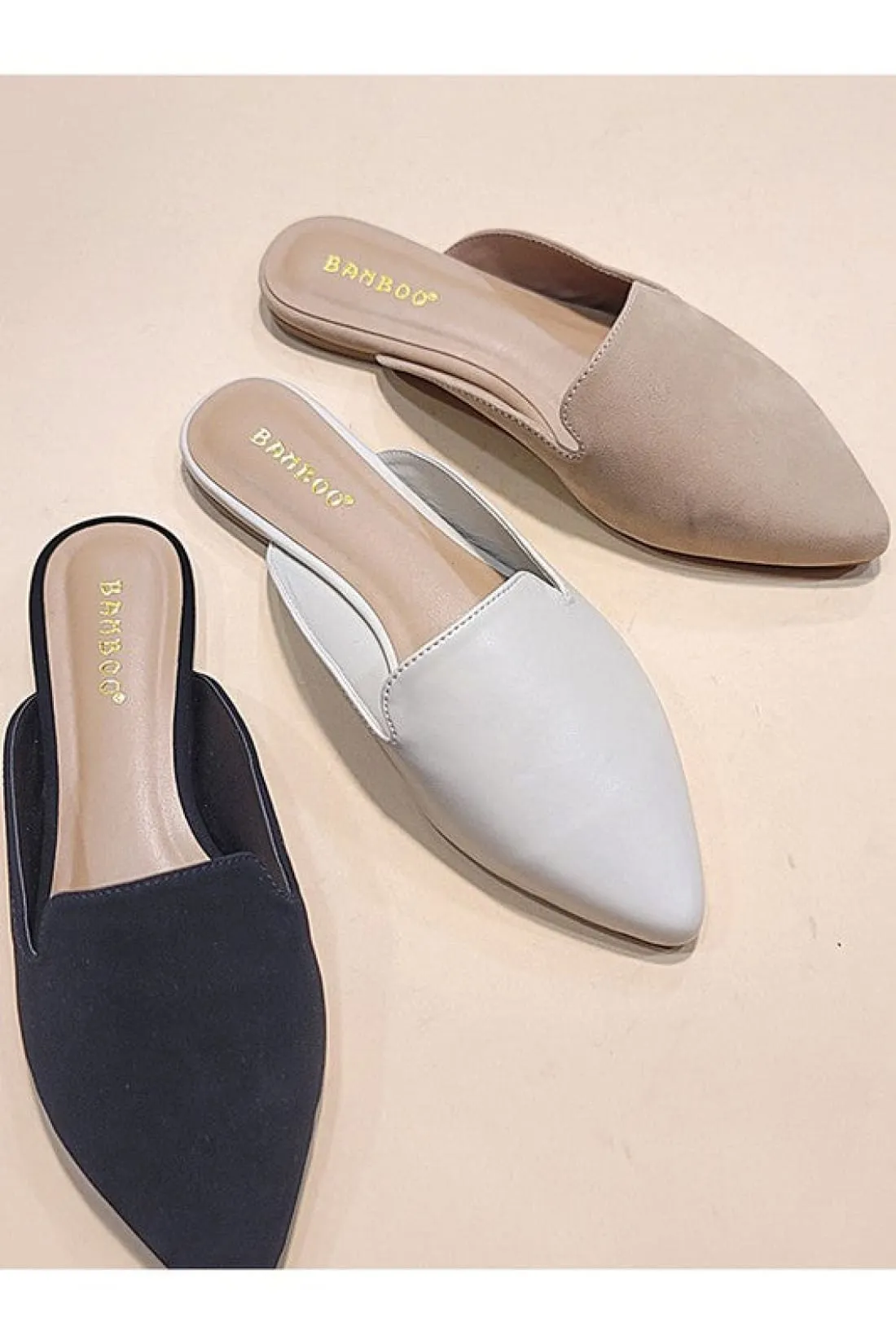 Flat Mules in Neutral Tones