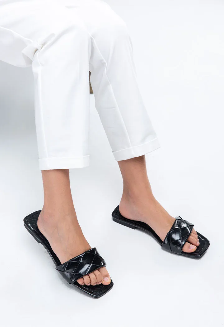 Flat Woven Strap Mules