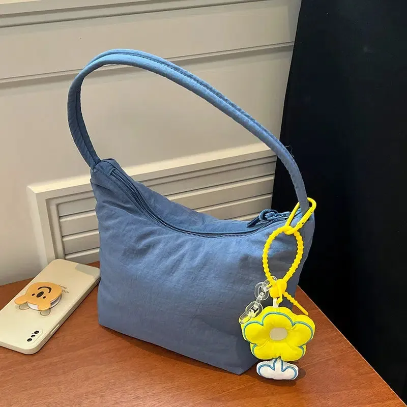 Floral Charm Keychain Casual Shoulder Bag