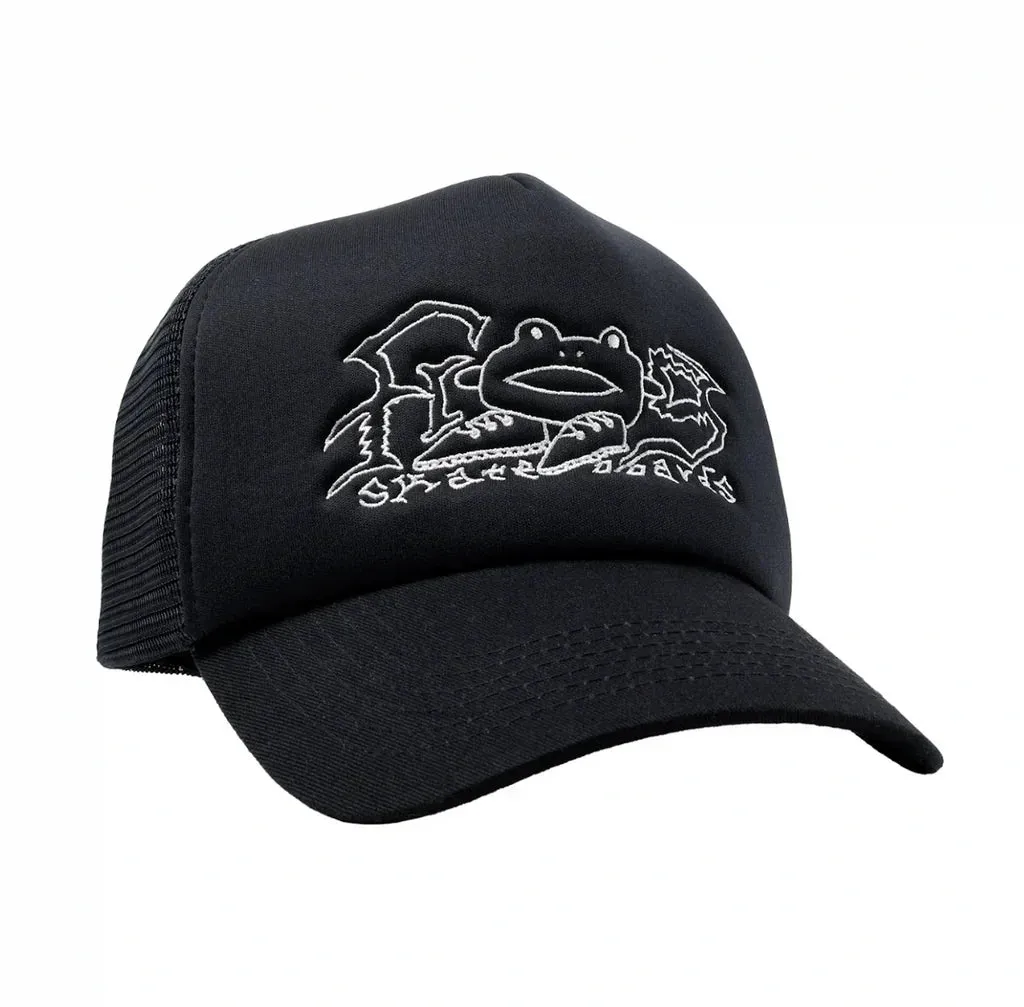 FROG SKATEBOARDS | Big Shoes Trucker Hat | Black