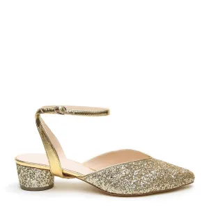 Gatsby Glitter V Slide   Gold Marilyn Strap