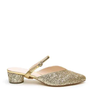 Gatsby Glitter V Slide   Gold Twiggy Strap