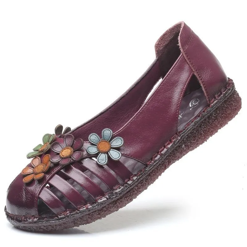Genuine Leather Ladies Flat  Woman Slip On Casual Loafers