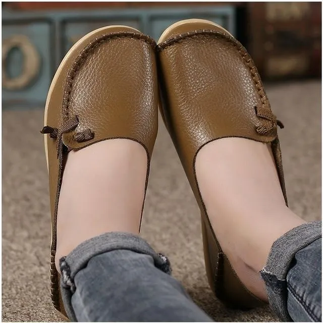 Genuine Leather Shoes Woman Loafers