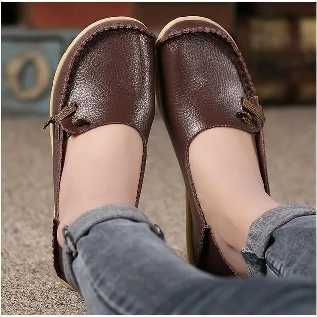 Genuine Leather Shoes Woman Loafers