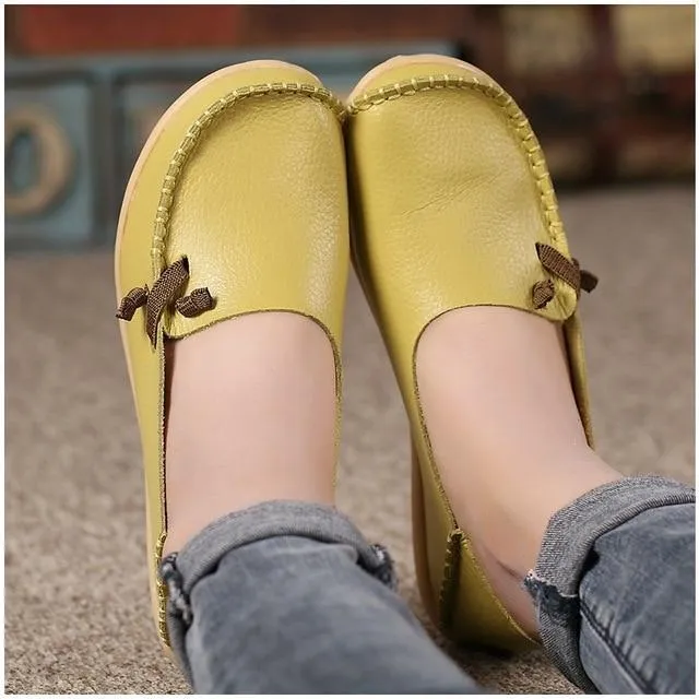 Genuine Leather Shoes Woman Loafers