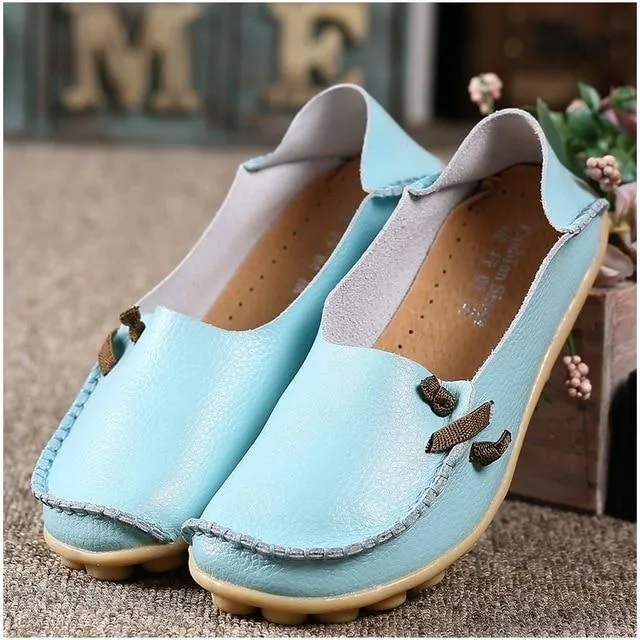 Genuine Leather Shoes Woman Loafers