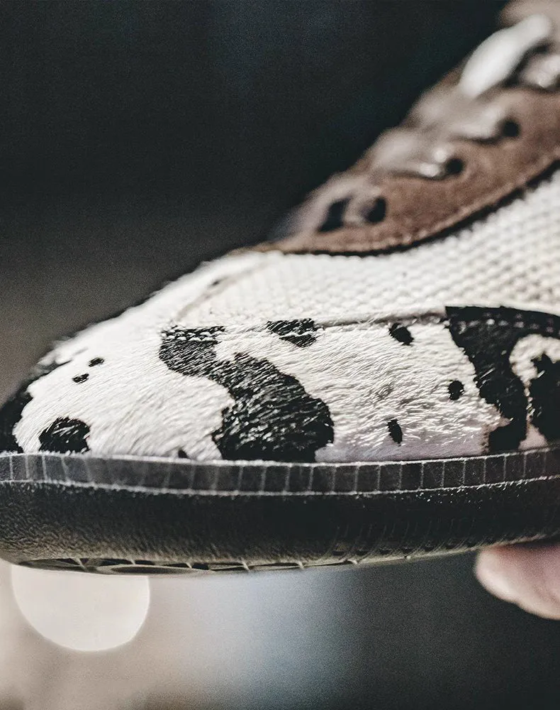 German Cow Moral Retro Embroidered All-Match Men's Casual Shoes