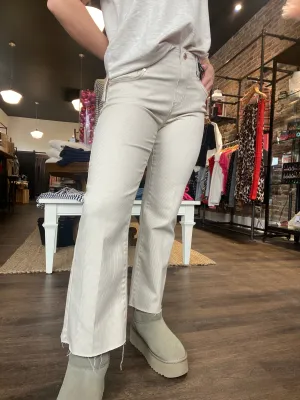 Gia Crop Flare Cappucino Stripe 25.5"