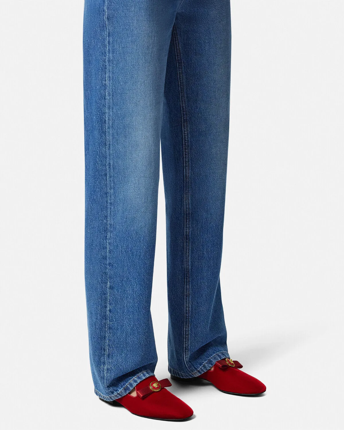 Gianni Ribbon Velvet Slippers