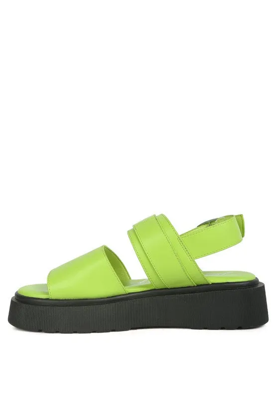 GLADEN Pin Buckle Platform Sandals