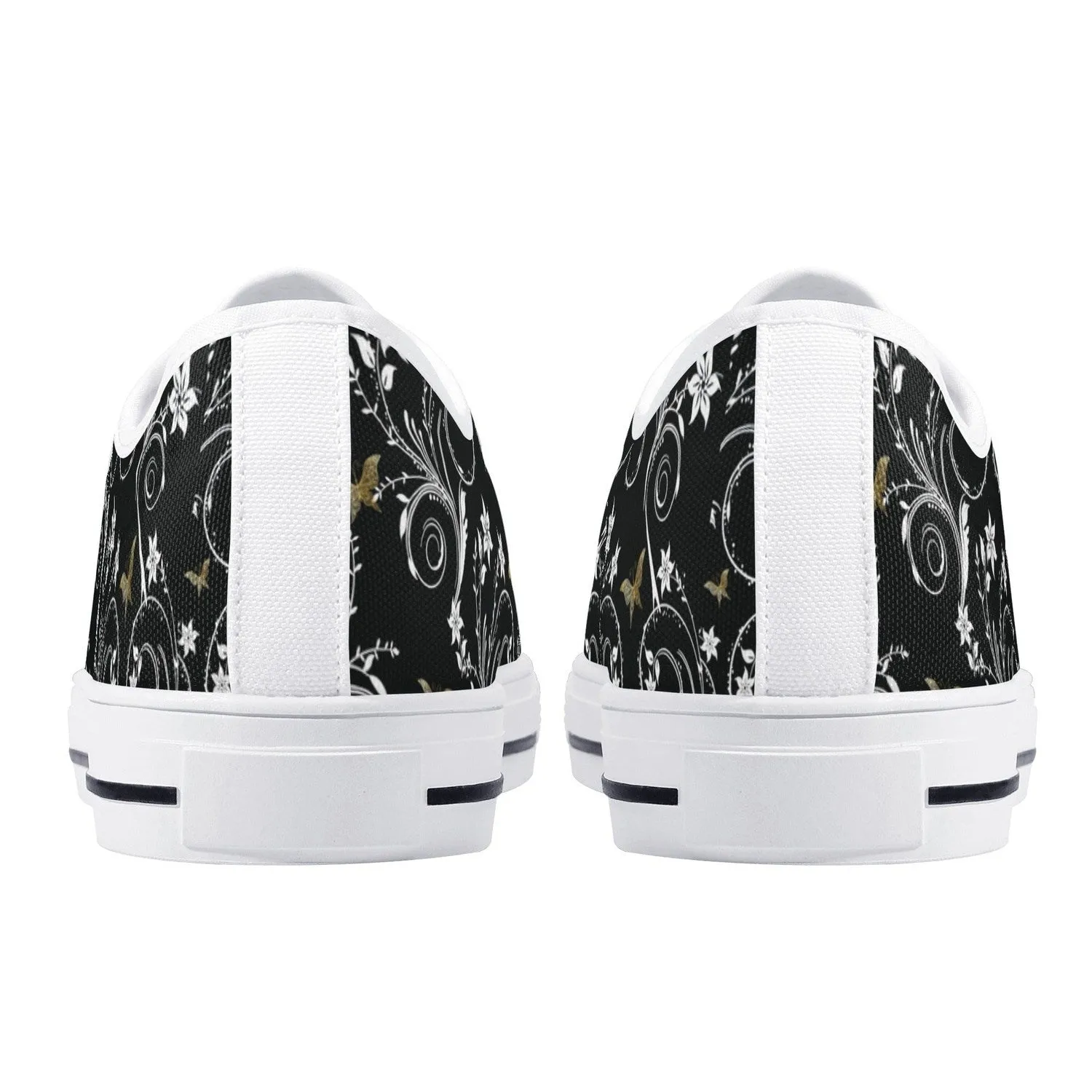 Gold Butterfly Womens Lightweight Low Top Canvas Shoes