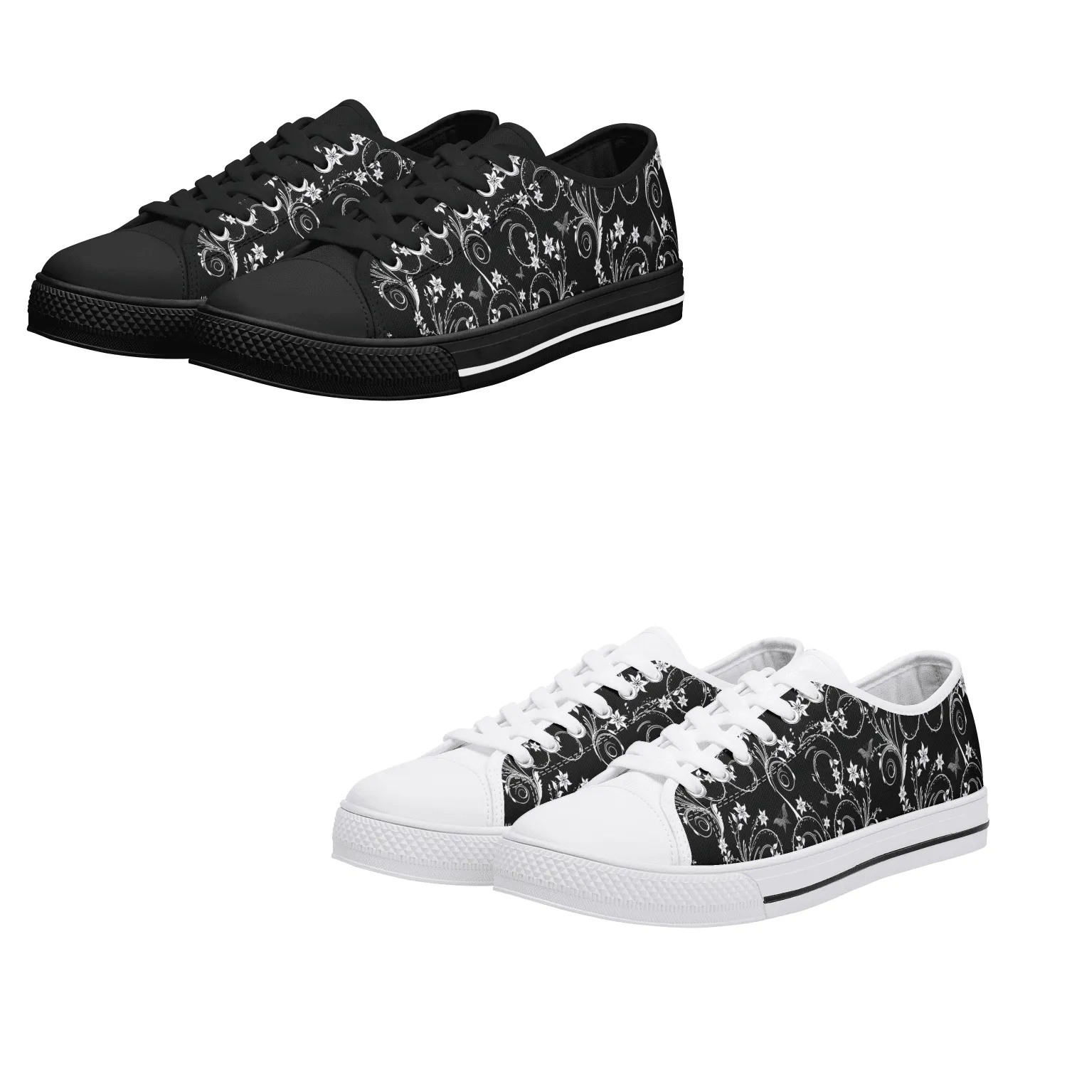 Gold Butterfly Womens Lightweight Low Top Canvas Shoes