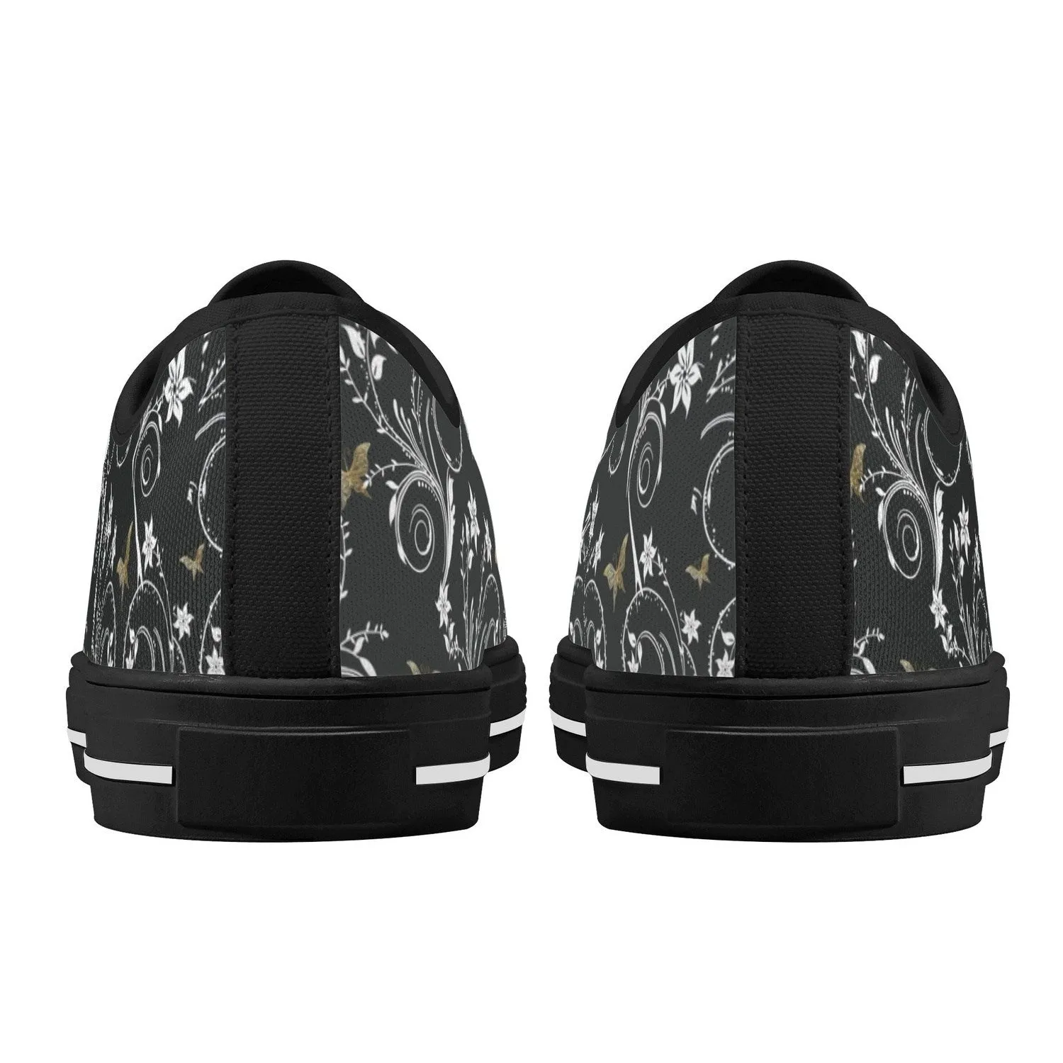 Gold Butterfly Womens Lightweight Low Top Canvas Shoes