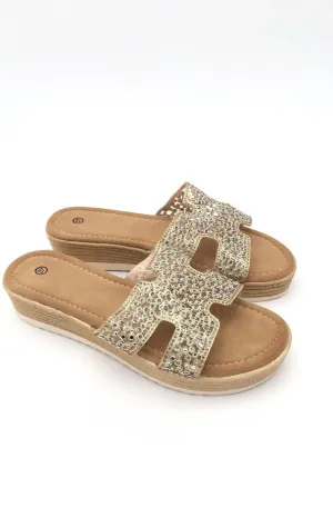 Gold Sparkle Mule