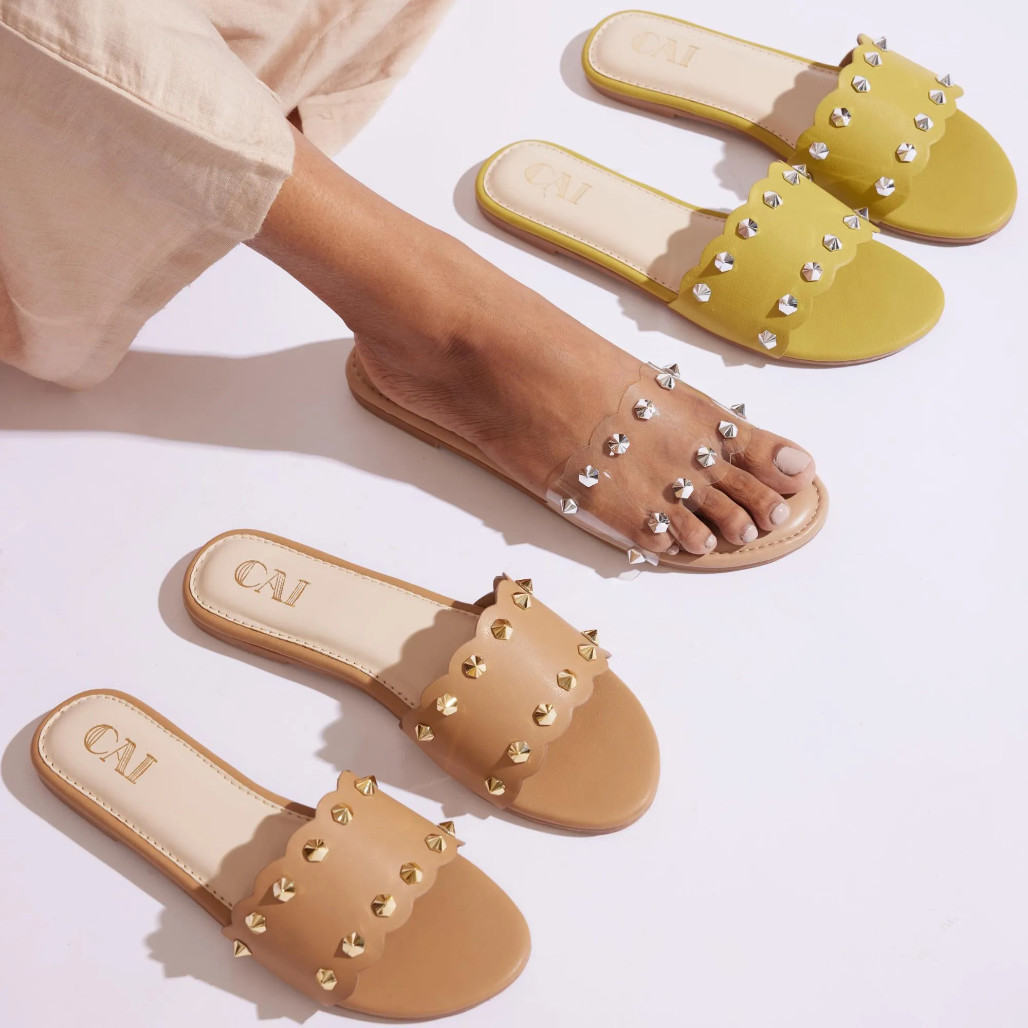 Green Multi Stud Flats