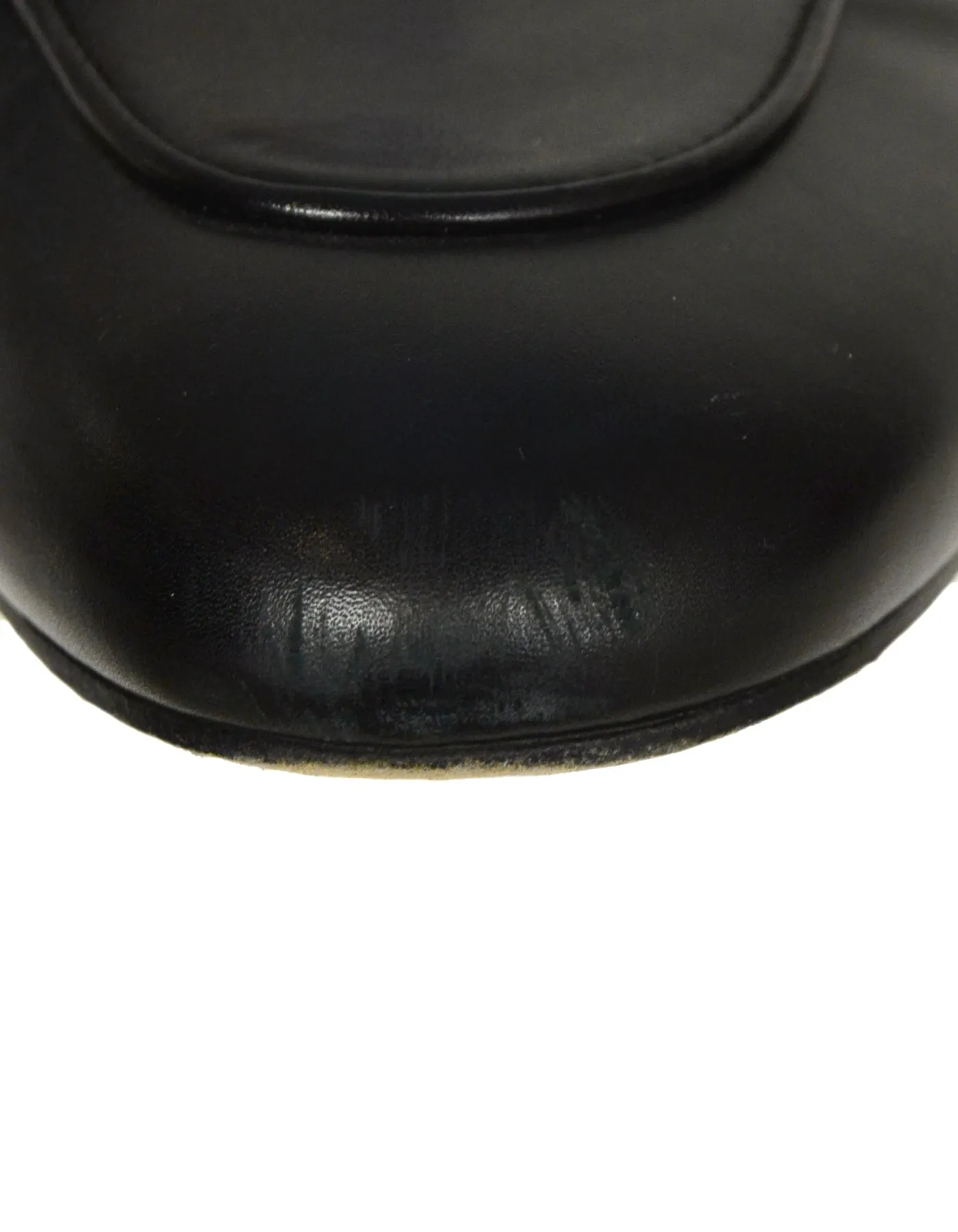 Gucci Black Leather Princetown Mules sz 40.5