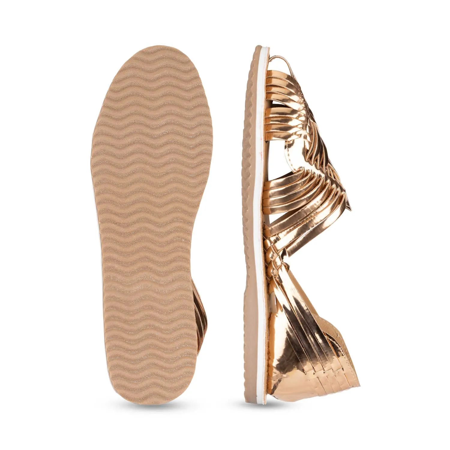 Haora Rose Gold Huarache Sandals