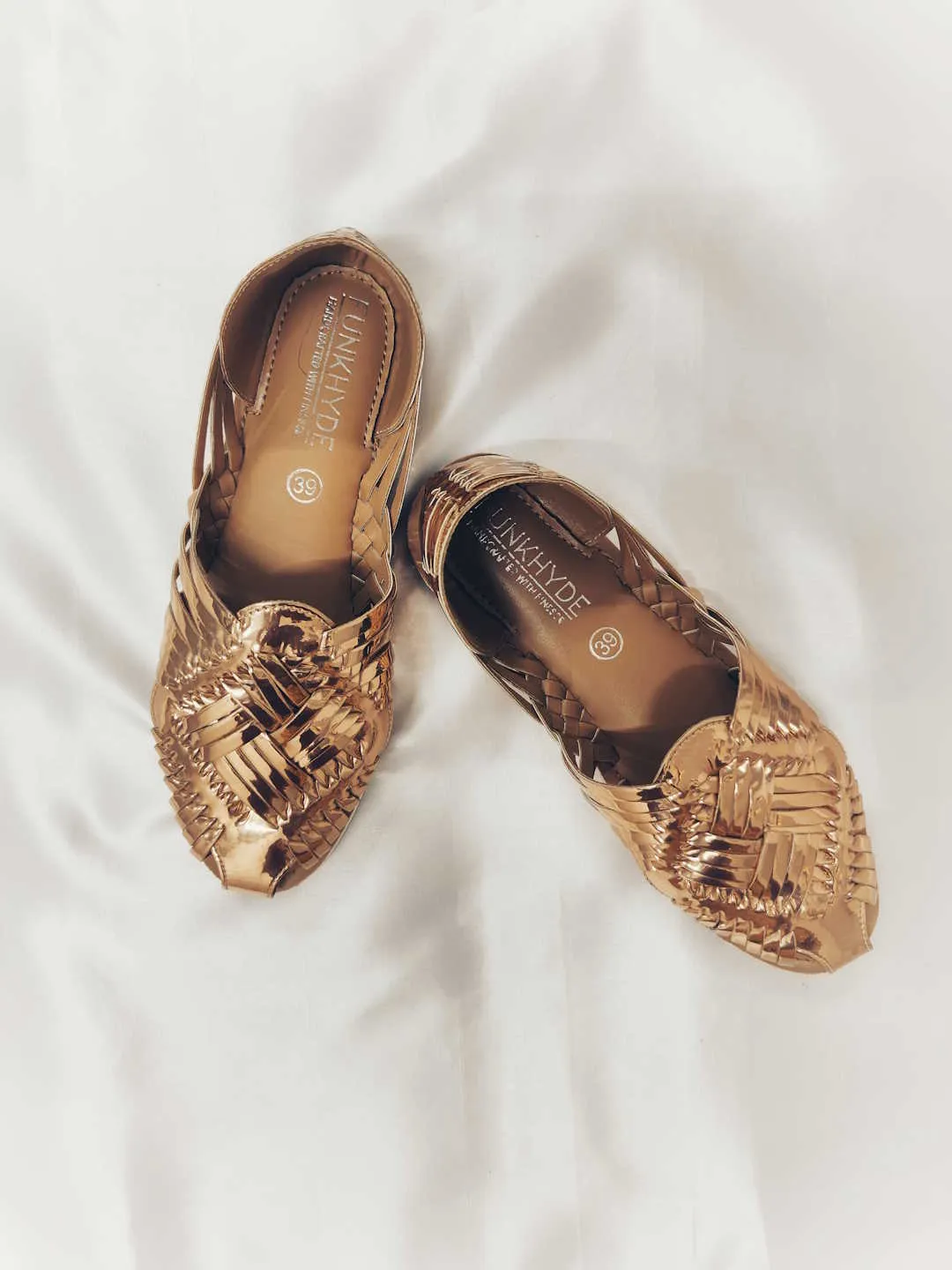 Haora Rose Gold Huarache Sandals