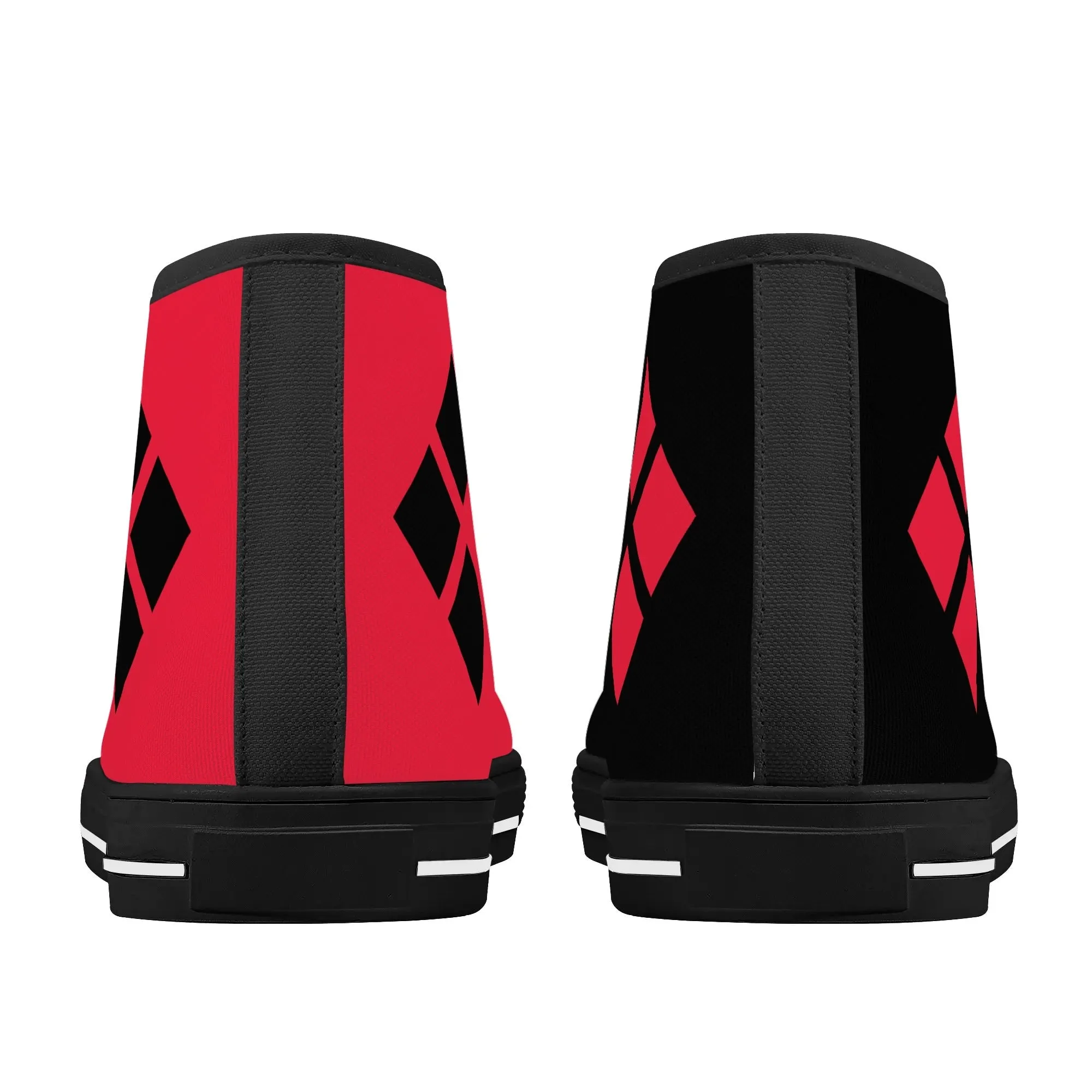 Harley Opposites (L-Red R-Black) Mens High Top Canvas Shoes