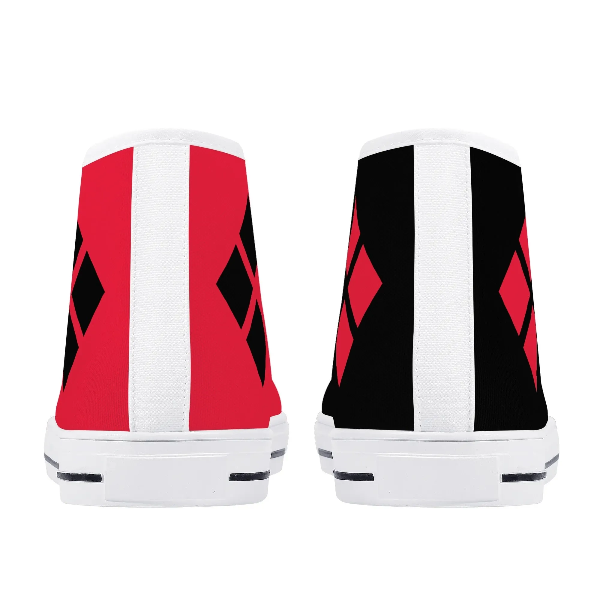 Harley Opposites (L-Red R-Black) Mens High Top Canvas Shoes