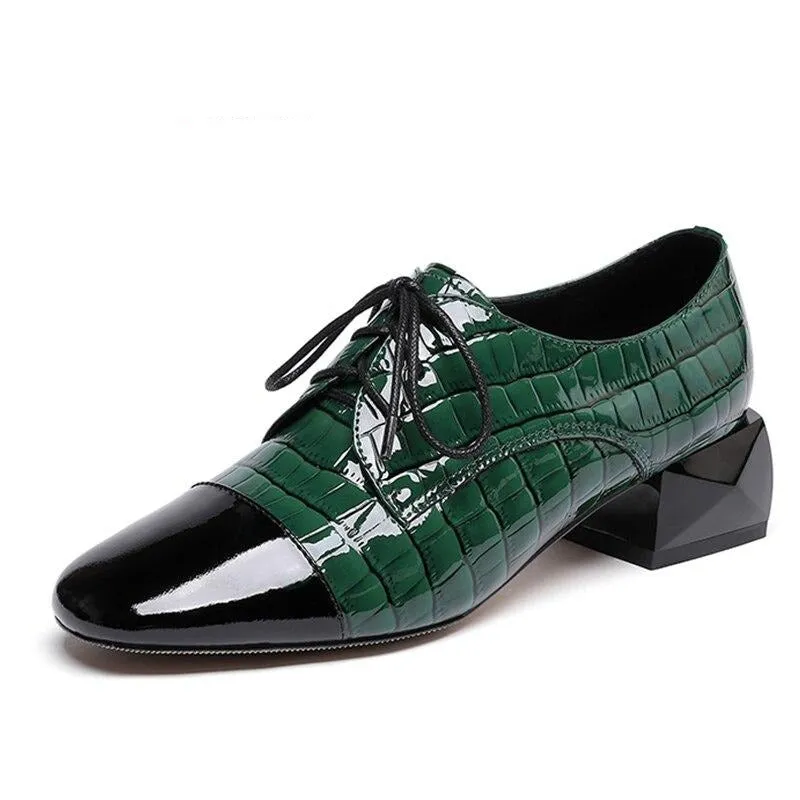 High Heels Pumps For Women Cross Tied Square Toe Shoes