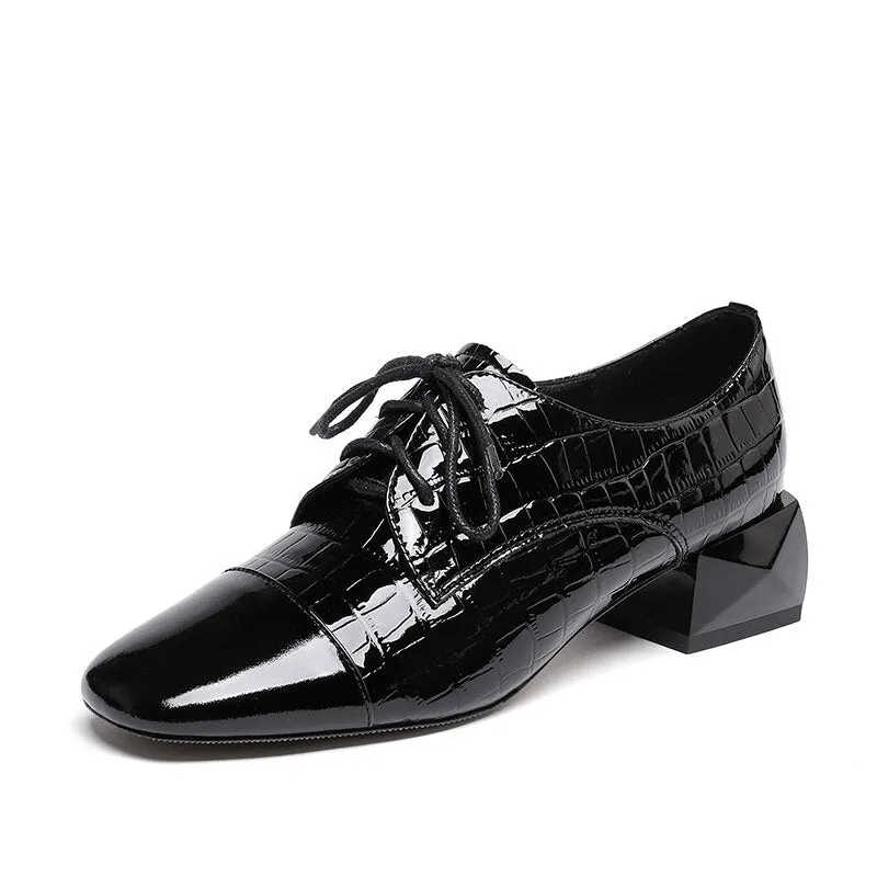 High Heels Pumps For Women Cross Tied Square Toe Shoes