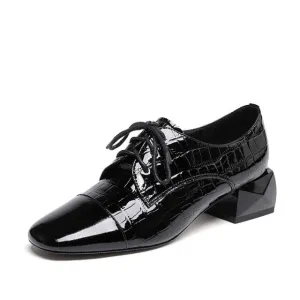 High Heels Pumps For Women Cross Tied Square Toe Shoes