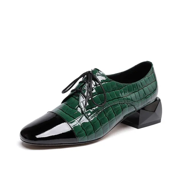 High Heels Pumps For Women Cross Tied Square Toe Shoes