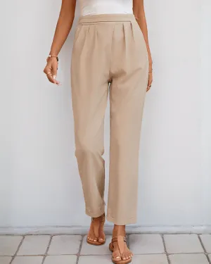 High Waist Pleated Trousers | Elegant Straight-Leg Pants