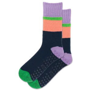 HOTSOX Women's Colorblock Non-Skid Slipper Sock