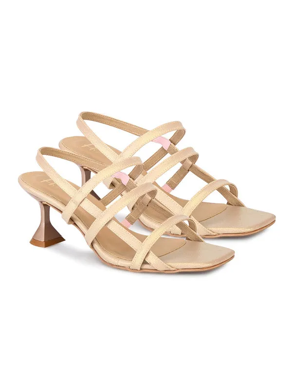 Hydes N Hues Gold Heel Sandal For Women