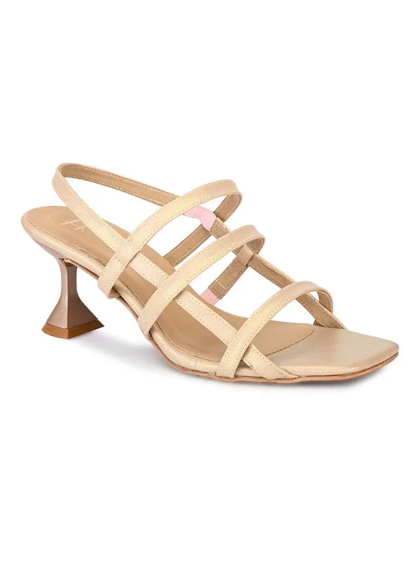 Hydes N Hues Gold Heel Sandal For Women