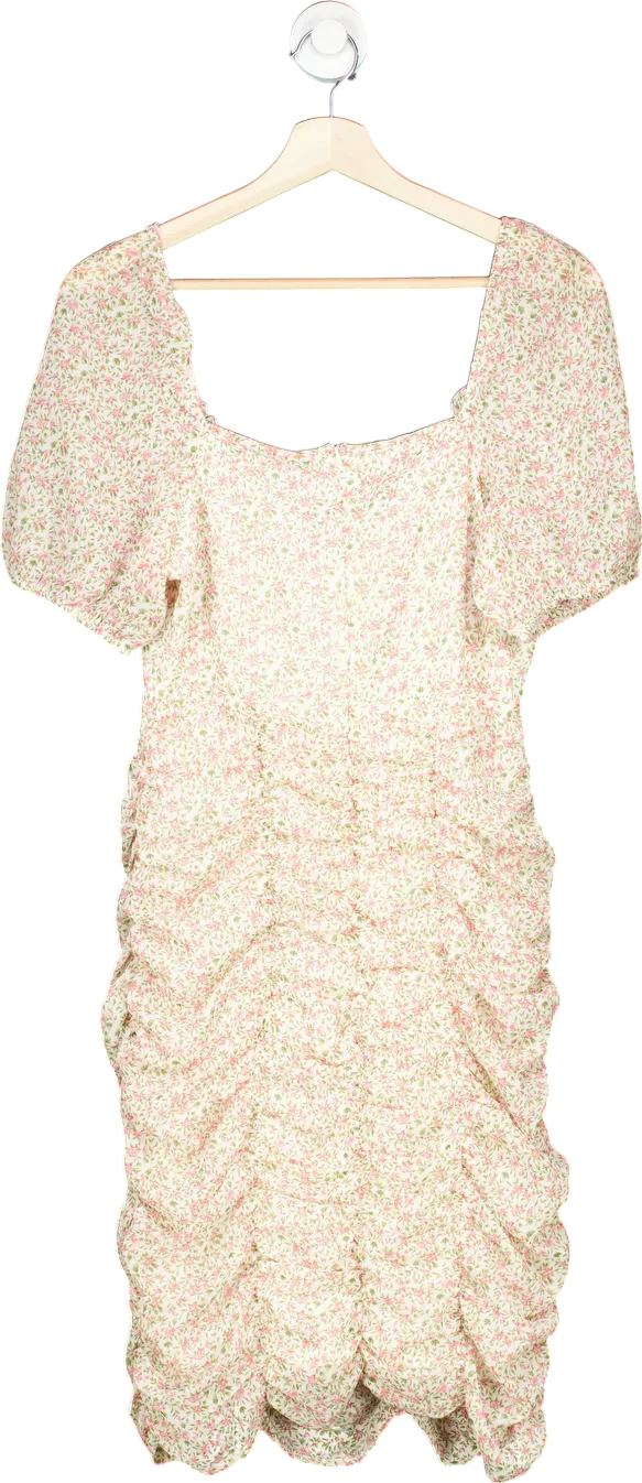 Influence Multi Floral Ruched Dress UK 10