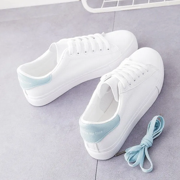 INSTOCK- White Korean breathable women's board shoes