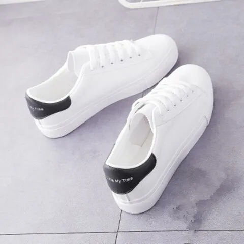 INSTOCK- White Korean breathable women's board shoes