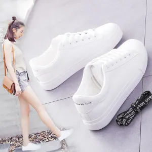 INSTOCK- White Korean breathable women's board shoes