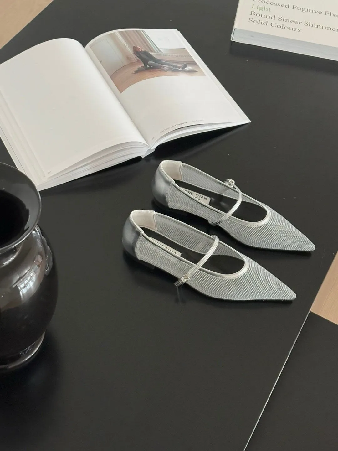 Jackie Mesh Flats in Silver