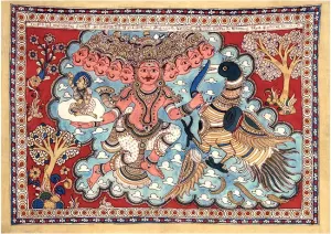 Jatayu Fought with Ravana - Kalamkari Painting