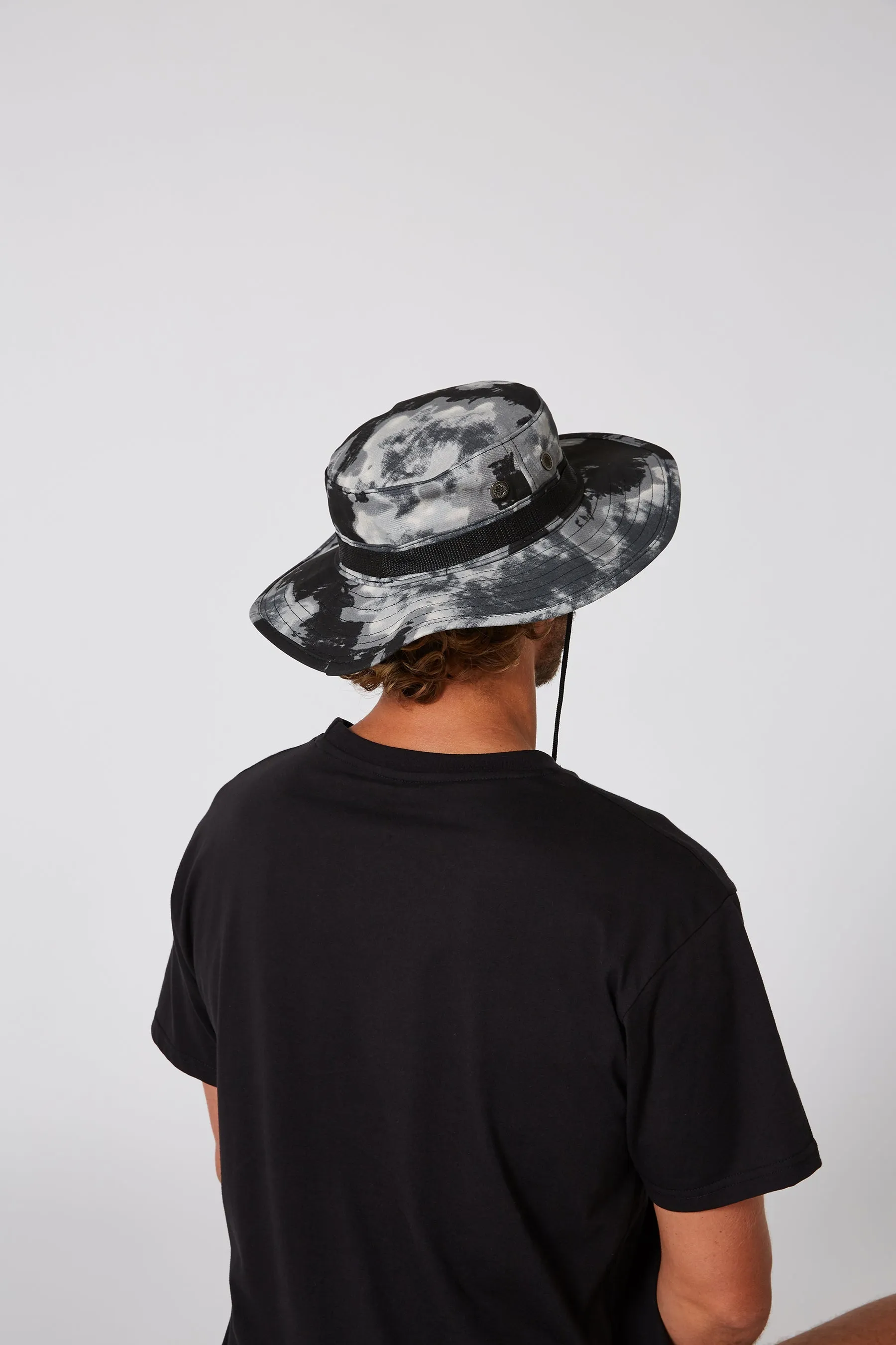 Jetpilot Hiker Mens Wide Brim Bucket - Black/Camo