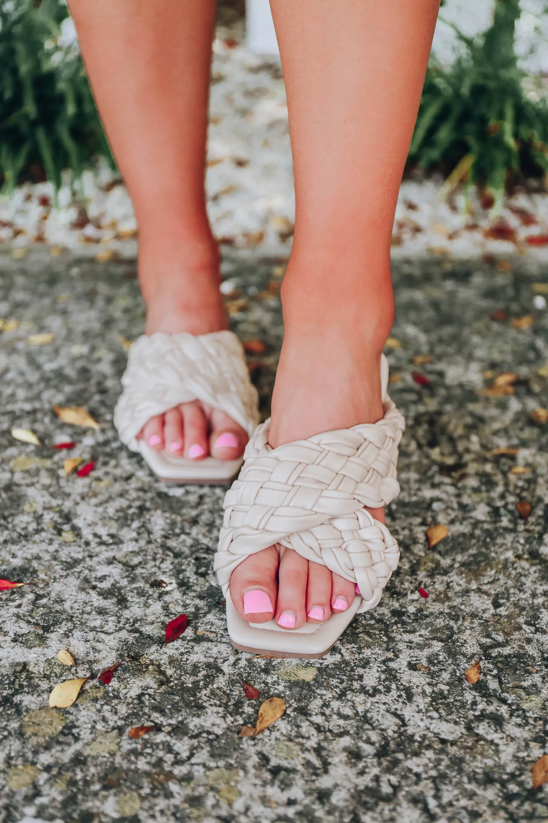 Joelina Braided Flat Sandals - Nude