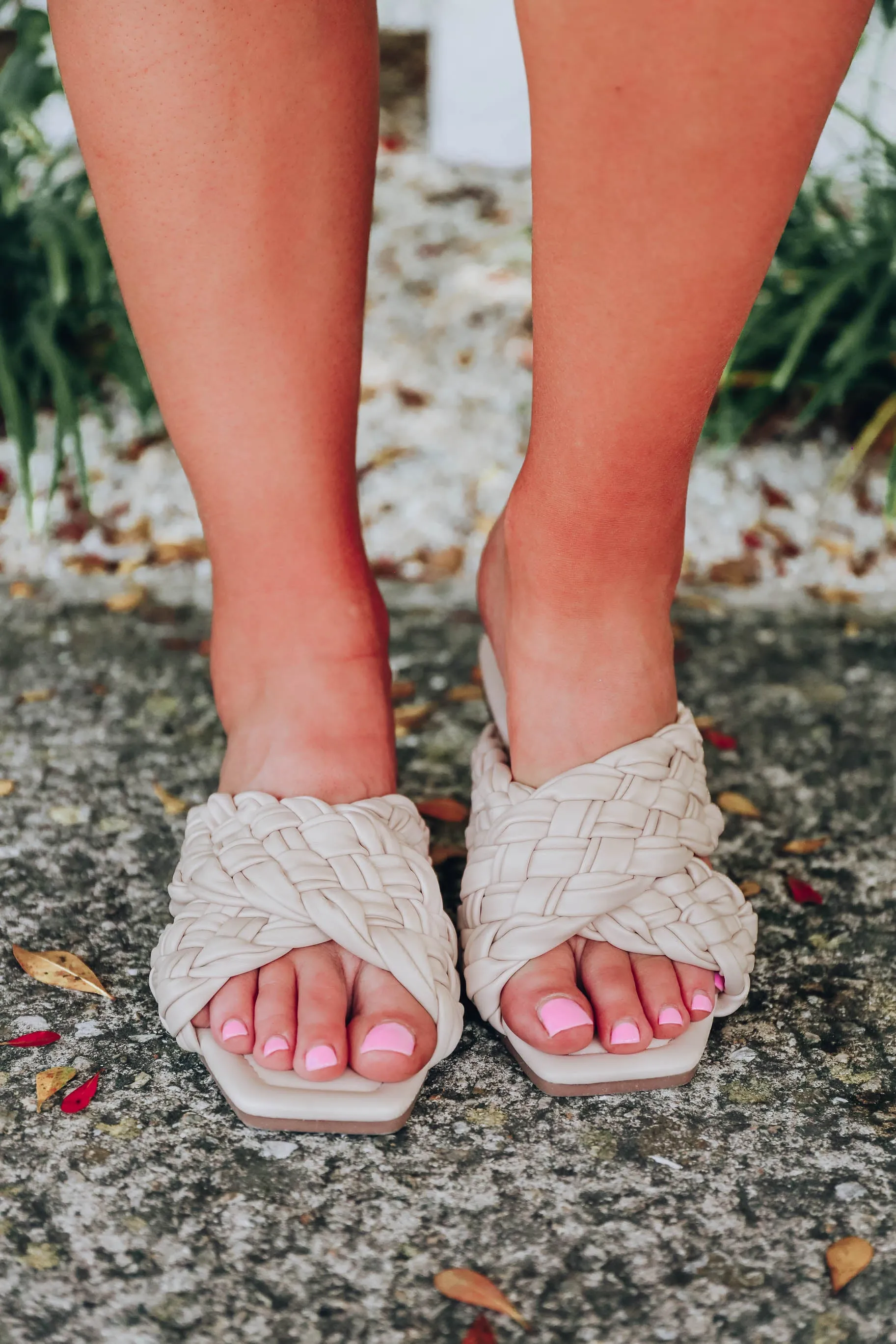 Joelina Braided Flat Sandals - Nude