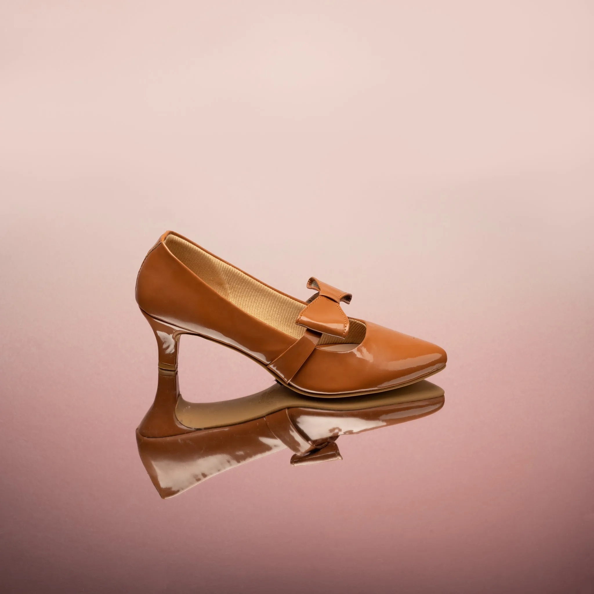 June Kitten Heel Bow Pumps