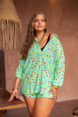 Kelly Shirt - Sour Sky Leopard