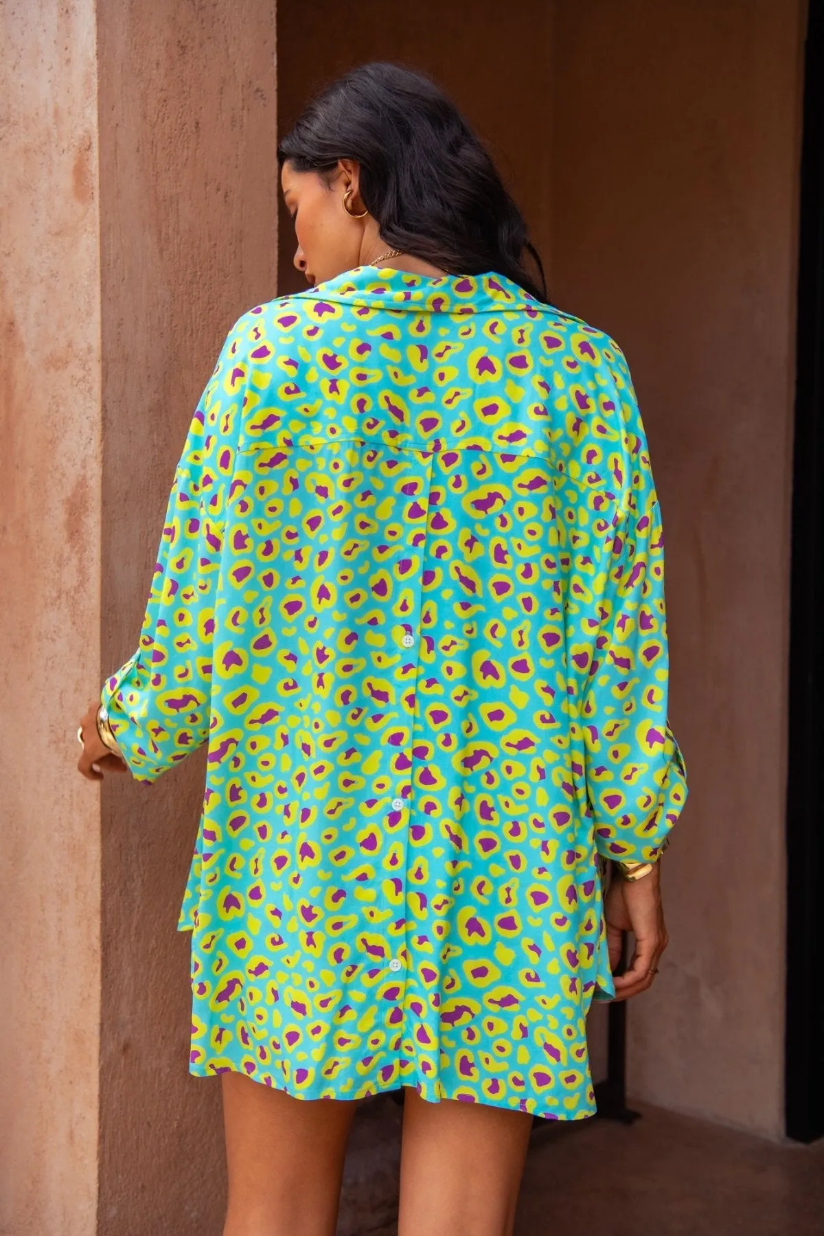 Kelly Shirt - Sour Sky Leopard