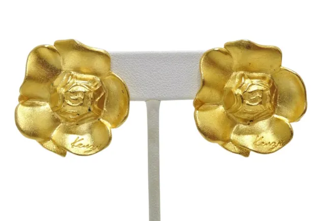 Kenzo Gold Flower Earrings